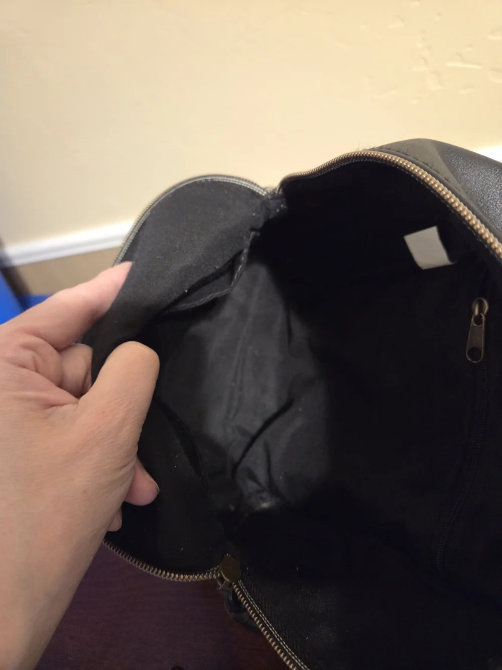 Black Floral Embroidered Mini Backpack